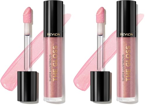 Image of Revlon Super Lustrous The Gloss, Non-Sticky, High Shine Glossy Finish, Lightweight Moisture Enriched With Agave, Moringa Oil Capuacu Butter - Lean In(203), 3.8ml (Pack of 2)