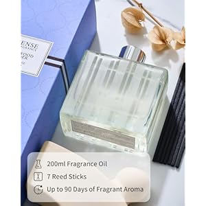 M&SENSE Reed Diffuser Set with Sticks 7.04oz, Sandalwood Lavender Scent Non Toxic Essential Oil Reed Diffuser for Home Bathroom Living Room, Housewarming Aromatherapy Diffuser MSENSE Reed Diffuser Set with Sticks 704oz Sandalwood Lavender Scent Non Toxic Essential Oil Reed Diffuser for Home Bathroom Living Room Housewarming Aromatherapy Diffuser