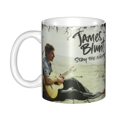 PSHDNMQSQ James Great Artist Blunt 12 oz Coffee Cups Reusable Mug Drinking Cups for Juice Ceramic Tea Cup with Handle Classic Travel Cups Coffee Accessories for Fitness