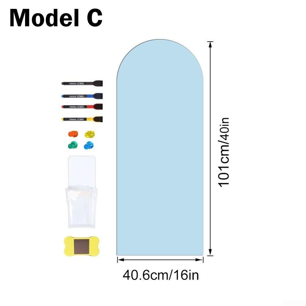 Magnetische Kreidetafel Wandsticker für Kinder: Lernspielzeug aus PET, Abwaschbar mit Kreide & Tuch, für DEKO für Spielzimmer Klassenzimmer nursery, 15,7 x 39,4 Zoll(C)