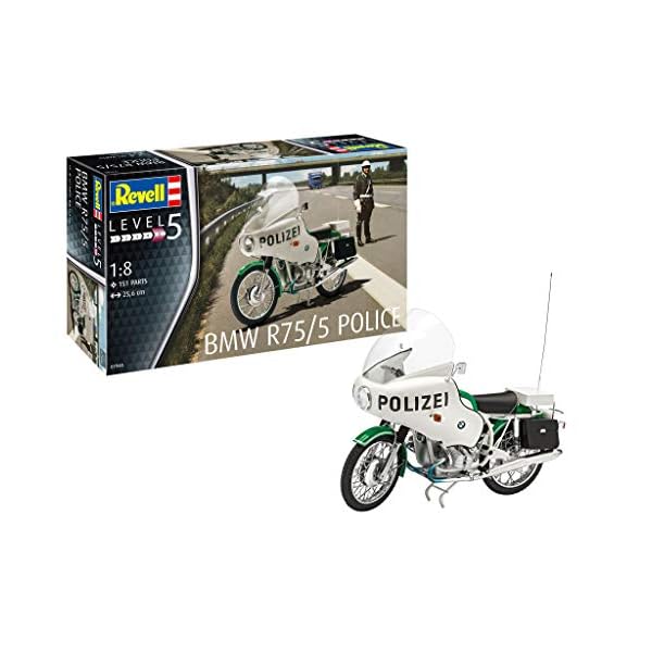 Revell REV-07940 BMW R75/5 Polizei Motorrad Toys, 1:8/25,6 cm, 1/8