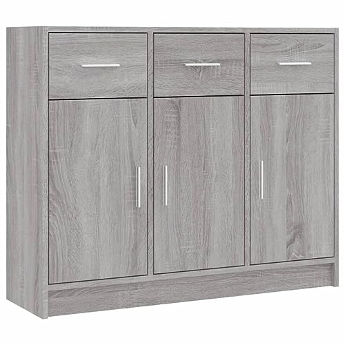 vidaXL Aparador Madera de ingeniería Gris Sonoma 91x28x75 cm