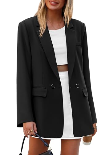 PRETTYGARDEN Fall 2025 Blazers for Women Business Casual Long Sleeve Lapel Pockets Dressy Suit Jackets Work Office Clothes