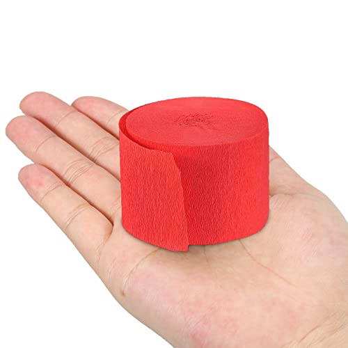 Meccanixity Crepe Paper Streamers 6 Rolls 72Ft In 3 Colors For Rainbow Party Decorations Wedding Ceremony Birthdays Christmas Decoration (Red,Dark Blue,White) #TOP4