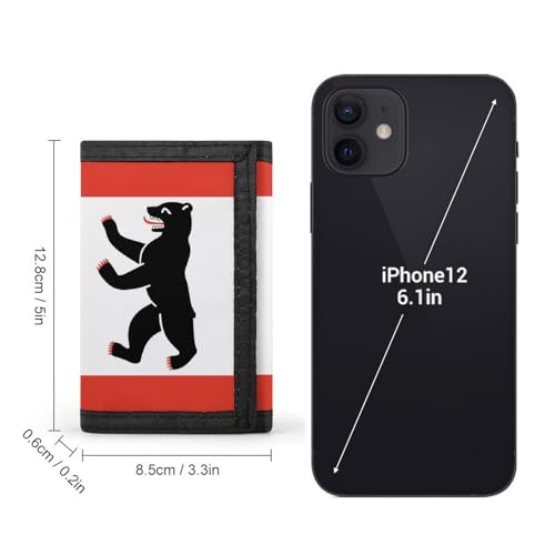 Flag of Berlin Custom Trifold Wallet Front Pocket Credit Card Holder with Coin Purse for Men Women Travel Gifts2