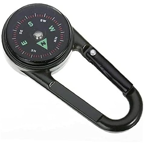 Onsinic Kompass Carabiner 3 in 1 Thermometer Keychain Clip Snap Haken Outdoor Camping Wandern Schnalle Werkzeug Cover
