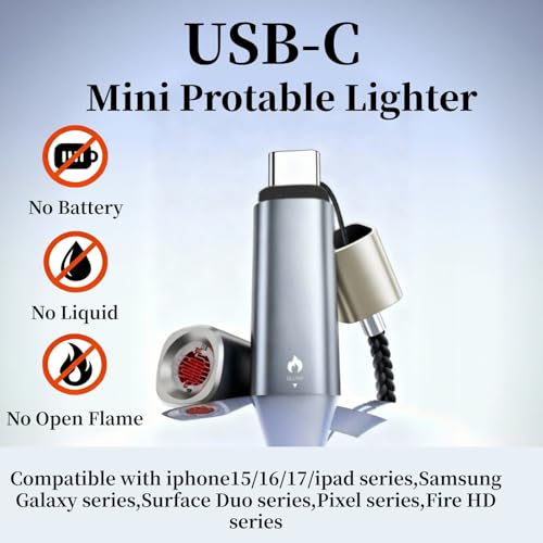 Encendedor Eléctrico USB C Mini Tipo-C Pack 2 miniatura 2