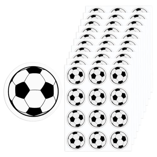 120 Pièces 3cm Autocollants Football, 10 Feuilles Autocollants Ballon Football Autocollants Sport Autocollants Imperméables Cadeaux Fête Football pour...