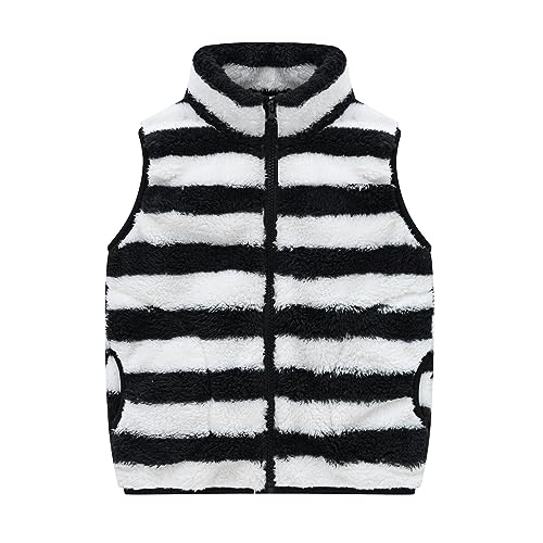 Boys Girls Fuzzy Fleece Vest Sleeveless Trendy Print S𝐡erpa Waistcoats Toddler Unisex Lightweight Warm Jackets
