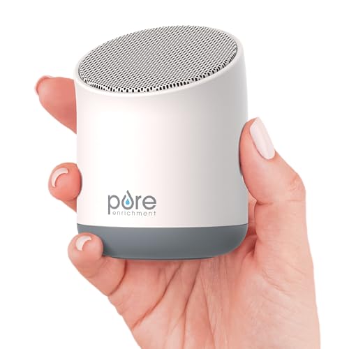 Pure Enrichment Wave Mini Travel Sound Machine - 6 Soothing Sounds Including White Noise, Seamless Loop Audio, Rechargeable Battery, 48 Hour Run Time, Optional Timer, and Storage Bag