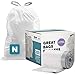 Plasticplace Custom Fit Trash Bags│Simplehuman Code N Compatible (200 Count)│White Drawstring Garbage Liners 12-13 Gallon/45-50 Liter│22.75" x 31.5"