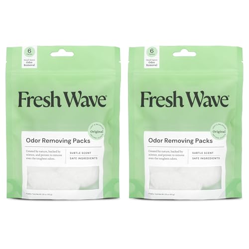 Image of Fresh Wave Odor Eliminating & Deodorizing Packs | 2 Bags of 6 Each | Safer Odor Relief for Small Spaces | Natural Plant-Based Odor Eliminator | Odor Absorbers for Home, 3.6 Ounce (Pack of 2)