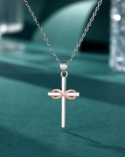 UPROMI Cross Necklace for Granddaughter/Daughter, Christmas Religious Christian Valentines Birthday Gifts4