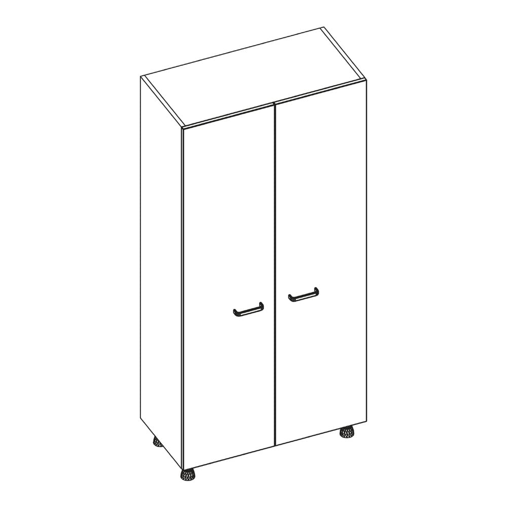 Labtable 2-0154 - Armadietto da laboratorio in melamina, a 2 ante, 600 x 600 x 1960 mm, colore: Grigio chiaro