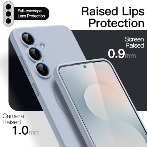 Image of JETech Magnetic Slim Cover Case for Samsung Galaxy S25 FE, Compatible with MagSafe, Camera Lens Full Protection, Ultra-Thin Lightweight Matte Finish Minimalist Phone Cover (Icyblue)