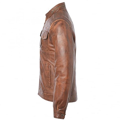 Image of Mens Tough Shady Genuine Lambskin Leather Jacket
