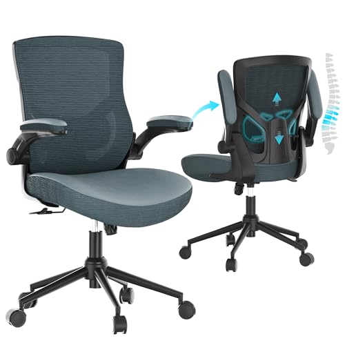 Office Chair, High Back Desk Chair Adjustable Height and Ergonomic Design Home Office Computer Chair Executive Lumbar Support Padded Flip-up Armrest Swivel Task Chair