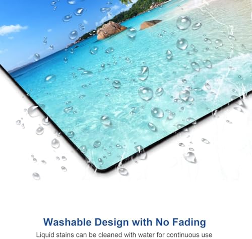 Image of Premium-Textured Mouse Pad, Non-Slip Rubber Base Mousepad for Laptop, Computer & PC, 9.5x7.9 in - Enhanced Precision, Ergonomic Comfort, Ideal for Gaming & Office (Hawaii Beach)