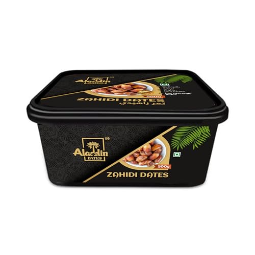 Image of Aladdin Dates Premium Dried Zahidi Brown Dates 500 gram, Khajur /Khajoor Dry Fruits, Energy Booster, High Fibre, Soft & Juicy, Healthy Snacks