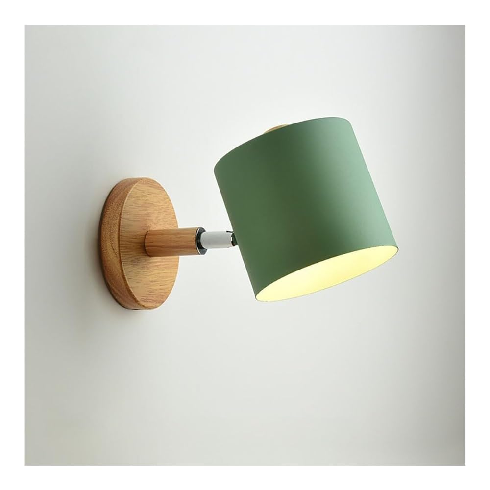SXECAEPS Adjustable Beside Wall Light Industrial Indoor Sconce Rotatable Lantern for Bedroom Living Room Study Corridor Entryway Restaurant Mounted Lamp(Green)