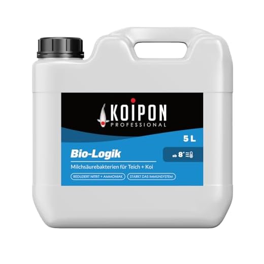 KOIPON Bio-Logik, Teich Milchsäurebakterien 5 l, Teich Bakterien zur Teichpflege vom Gartenteich & Fischteich | Reduziert Ammoniak, Nitrit und Algenwuchs