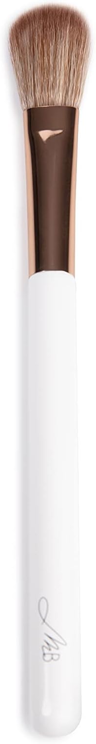 Hybrid Cream Brush - Clean Beauty Synthetic Duo-Fiber in White and Rose Gold - Hybrid Face - Non-Toxic, Vegan, Cruelty-Free, Clean Makeup