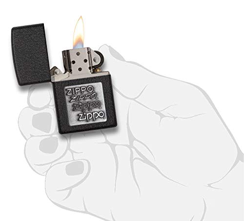 Encendedor de bolsillo Zippo Black Crackle miniatura 4