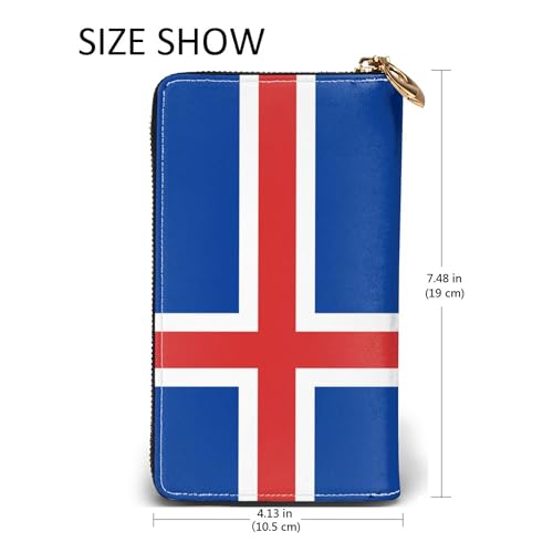 SEAEAGLE The Icelandic Flag Womens Longer Wallet Card Holder Fashion Long Hand Bag2