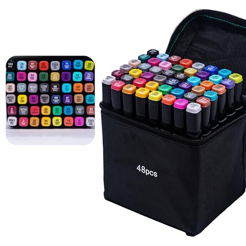 24pcs to 120Pcs Ergonomic Art Markers Set Double Tip Portable Design Suitable for Artists Students Double Tip Art Markers Set fo