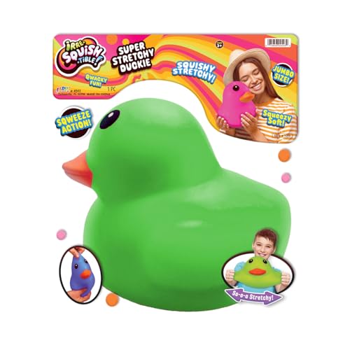 JA-RU Jumbo Super Stretchy Duckie Squeeze Toy Green 4543-Green-1s