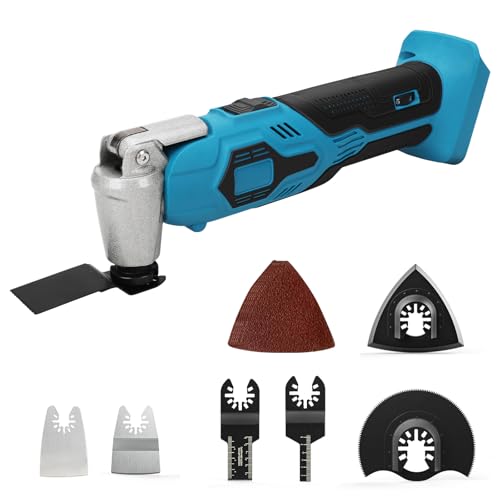 Akku Multifunktionswerkzeug für Makita 18V Akku, Multitool, Oszillierwerkzeug mit 22 Zubehör, 6-Stufige, 5° Oszillationswinkel, Multitool Bürstenlos zum Schaben Schneiden Schleifen (ohne Akku)