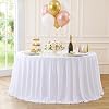 2 Pack White Round Tablecloths 60in White Round Table Cloth for Wedding Birthday Party Bridal Shower Reusable Washable Polyester Circle Table Cover for Kitchen Dining Buffet Cake Banquet Decorations