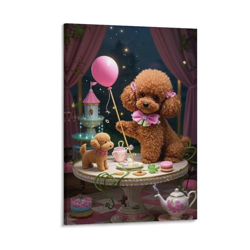Toile Caniche Caniche Murale IAEXFGHJZ pour décoration de salon et chambre 30x45cm