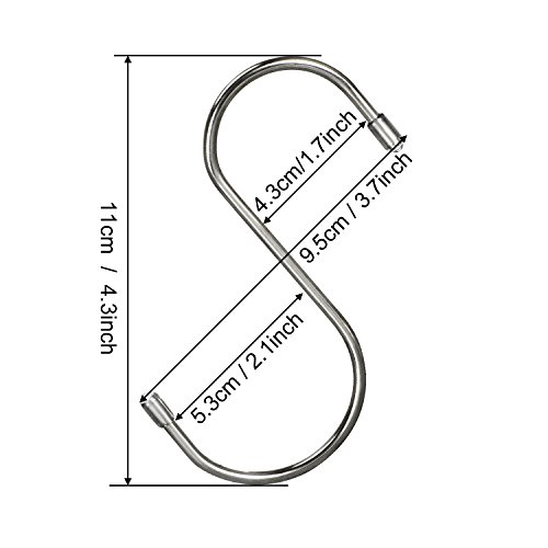 Wovte 20 Pack Heavy-Duty Stainless Steel S Shaped Hooks Kitchen S Type Hooks Hangers For Pans Pots Utensils Clothes Bags Towels Plants #TOP1