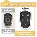 Key Fob Cover Shell Case Replacement for Cadillac ATS ATS-V CTS CT6 XTS XT5 XT4 XT6 SRX 2014 2015 2016 2017 2018 2019 2020 2021 5 Buttons Car Remote Pad Cover HYQ2AB, HYQ2EB (2PCS)