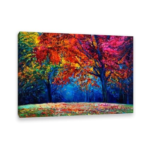 Arbre automne toile déco nature MOBYAT pour créer un salon style galerie chaleureuse