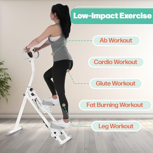 Stair Stepper for Home Gym - Vertical Stair Climber Workout Machine with Adjustable Handlebar - Full-Body Cardio Equipment - Compact Folding Aerobic Steppers for Exercise at Home by RAD Sportz (White) - Thumbnail 2