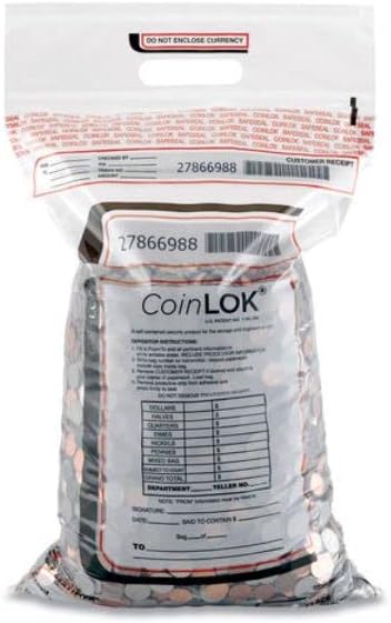 CNK585100 12.5 x 25 in. Plastic Coin Bag, Clear - Pack of 50