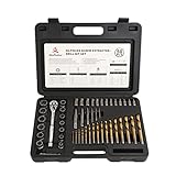 SharCreatives 50 Pieces Metric & SAE w/Bolt Extractor Set, Drill Bit Set, Multi-Spline Screw Extract