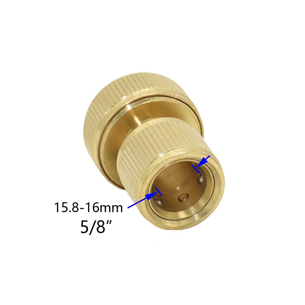 5pcs Brass 3/8 1/2 3/4 Pollici Tubo Flessibile Connettore rapido Giardino 8/11 16mm 20mm 25mm Tubo Flessibile Rame Acqua Connettore Acqua Acqua Acqua Raccordi,3/4×F