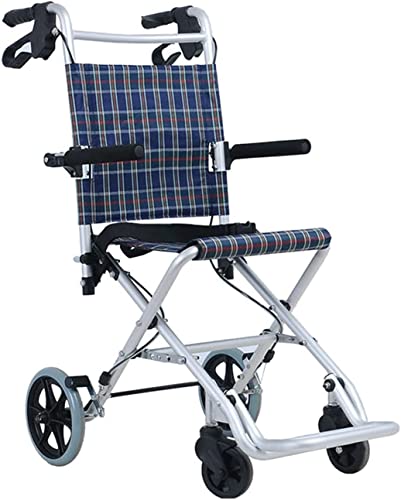 LILISHANGPU Rollstuhl Selbstfahrende Rollstühle Leichter selbstfahrender Rollstuhl Manueller Rollstuhl for Erwachsene, mit Kissen Tragbarer klappbarer 12-Zoll-Sitz-Crew-Rollstuhl (Farbe : A) Cover