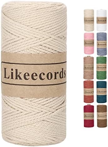 Likeecords 100% Cotton Crochet Bag Cord 2mm 170m Macrame Cord 2mm...