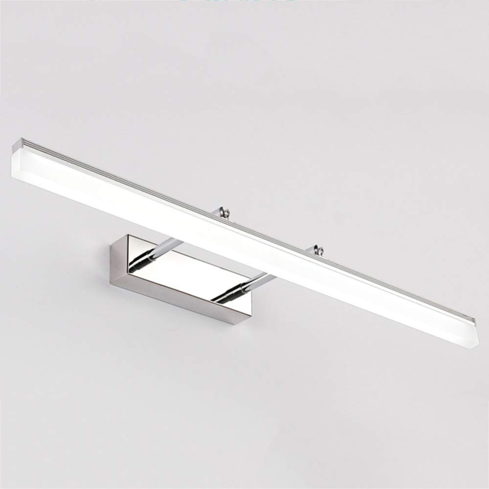 LED Spiegellampen Teleskop 180° Verstellbar Badezimmerschrankleuchte Wasserdicht Edelstahl Wandmontage Make-up-Beleuchtung,Chrome+CoolWhite-50cm