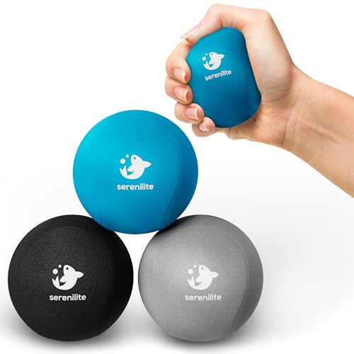 Image of Serenilite Stress Balls for Adults, Squeeze Ball for Hand Therapy, Stress Ball, Hand Exercisers for Therapy & Grip Strengthening, Physical Therapy Balls, Hand Grip Strengthener.