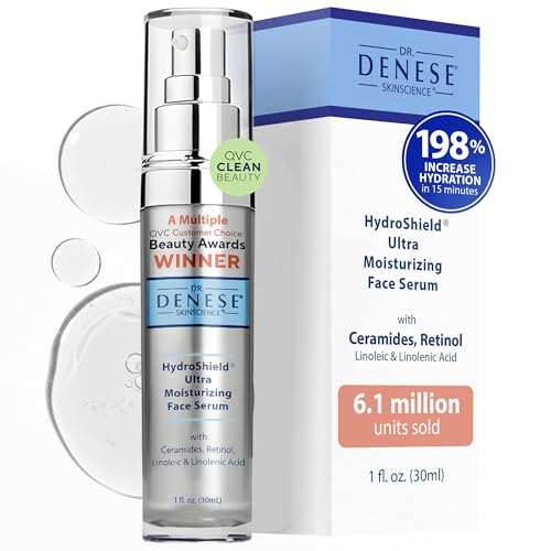 Dr. Denese SkinScience HydroShield Ultra Moisturizing Face Serum 1 oz – Retinol & Ceramide Formula for Deep Moisture, Radiant Smooth Skin, Fine Line Care – Dermatologist Tested & Cruelty Free
