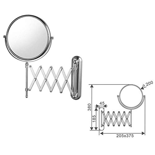Miroir cosmétique réglable double face de 8 pouces avec fixation murale - 5