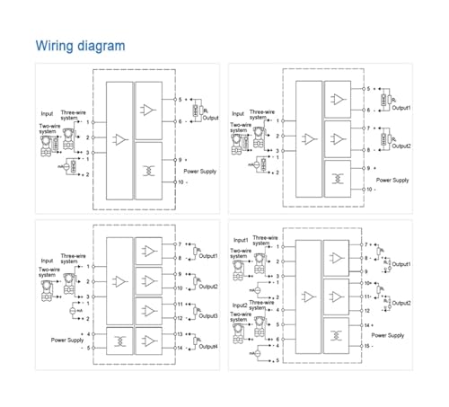 Isolateur de signal 4-20mA 220V CA avec 1 entrée et 4 sorties actives - 6