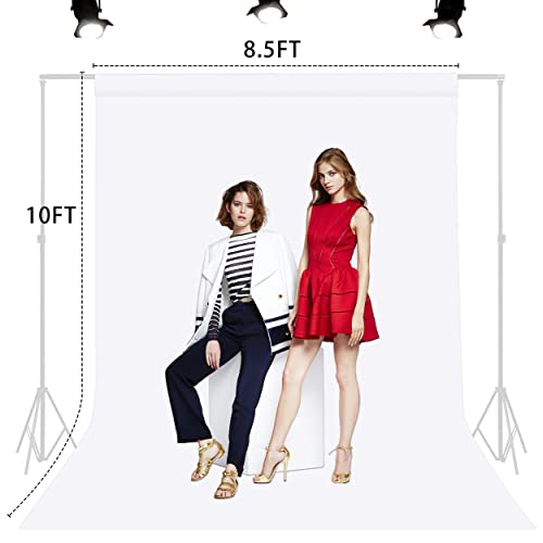 Trlyc White Photography Backdrop - 8.5 X 10 Ft White Backdrops For Photoshoot With 4 Backdrop Clips Backdrops For Parties Curtain Photographic Studio Photo Backgrounds #TOP3