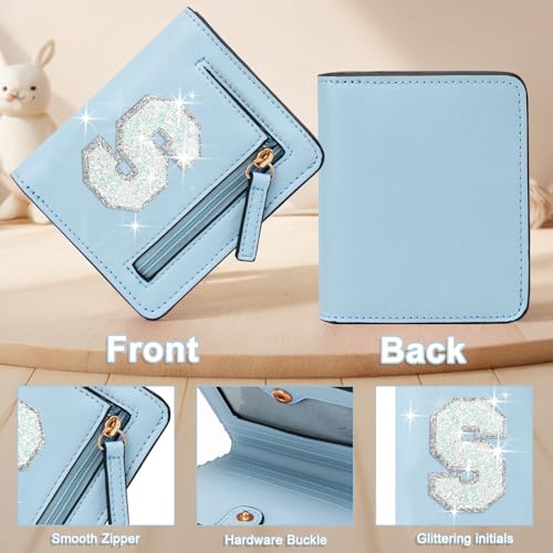 Image of Birthday Gifts for Teen Girl Kids Wallet Girl Wallets Small Initial Rfid Wallet Teen Girls Gift Preppy Stuff for Girls Blue S
