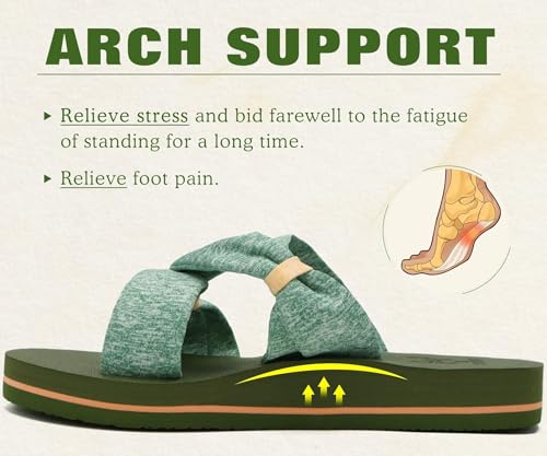 Image of KuaiLu Womens Dressy Bow Sandals Arch Support Yoga Foam Cushion Comfortable Walking Slides Open Toe Summer Beach Indoor Outdoor Slippers